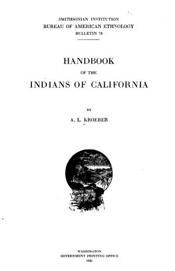 HANDBOOK INDIANS OF CALIFORNIA