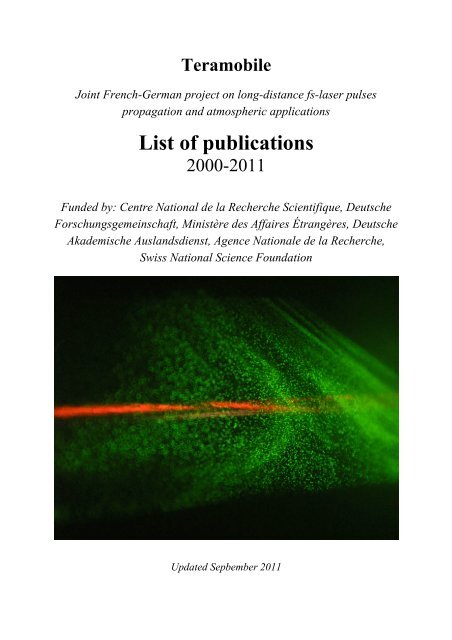 List of publications - teramobile