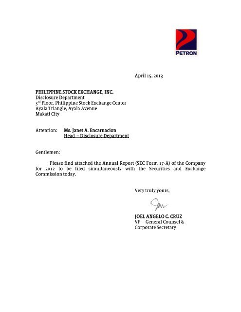 04/16/13 2012 Annual Report - Petron