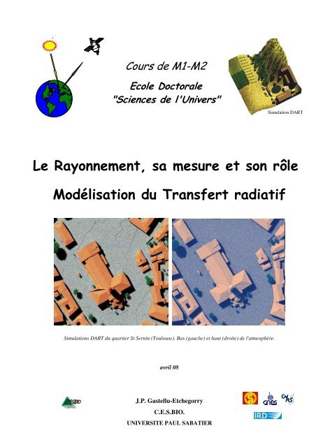 Le Rayonnement, sa mesure et son rÃ´le ModÃ©lisation du ... - Cesbio