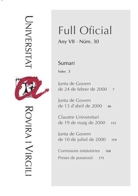 Full NÃºm. 30 - Web URV - Universitat Rovira i Virgili