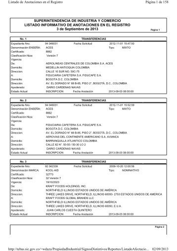 Ver/Imprimir Listado Informativo de Anotaciones en el Registro