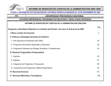 Informe de Rendición de Cuentas de la Administración Pública ...