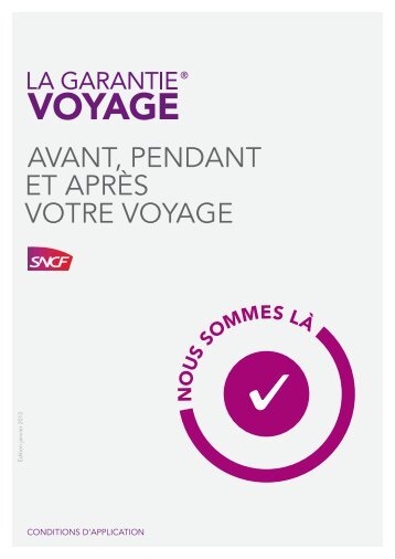 Le guide Garantie Voyage - IntercitÃ©s - SNCF.com