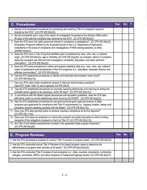 TITLE VI HANDBOOK - Department of Transportation