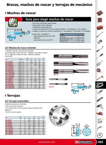 Brocas, machos de roscar y terrajas de mecÃ¡nico - Pegamo