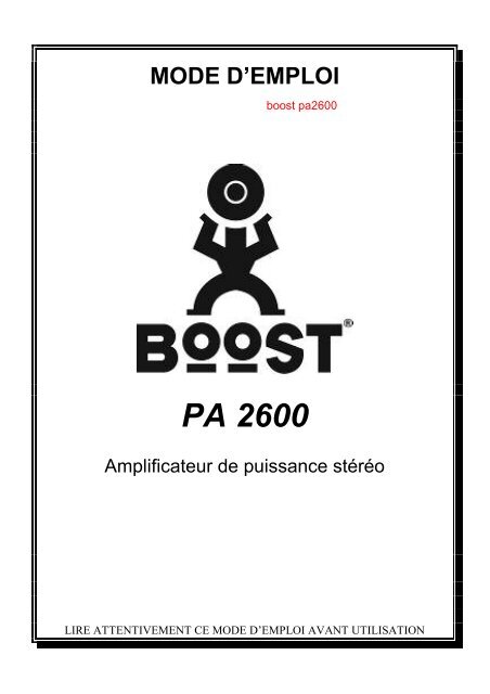 Amplificateur PA2600 Boost - Francis MERCK sur le NET