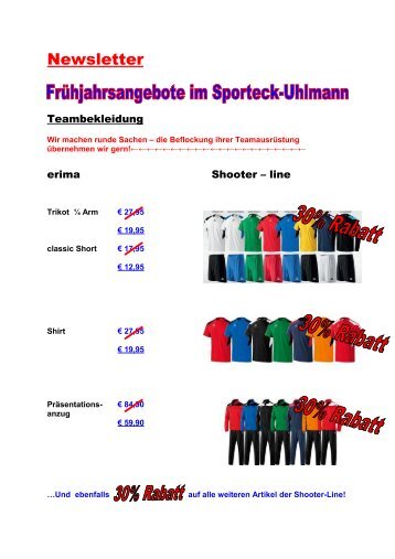 Newsletter - Sport-Eck Uhlmann
