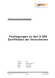 Festlegungen zu den X.509 Zertifikaten der Versicherten - Gematik