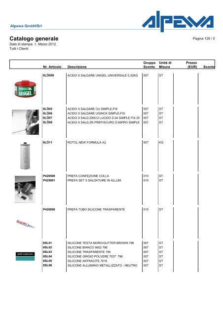 Catalogo generale Alpewa