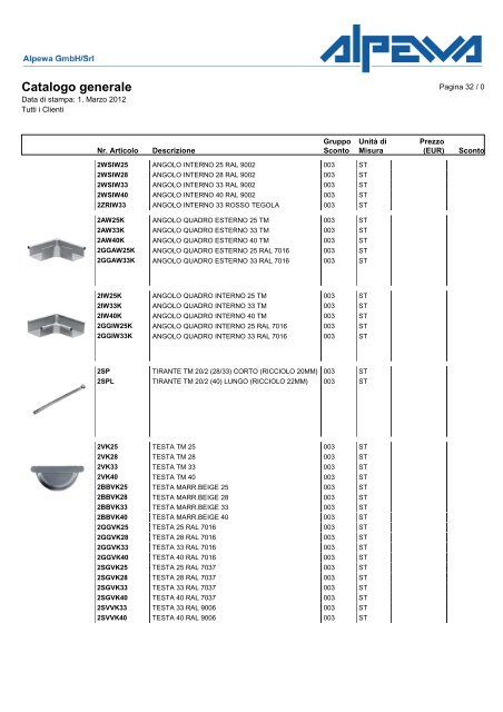 Catalogo generale Alpewa