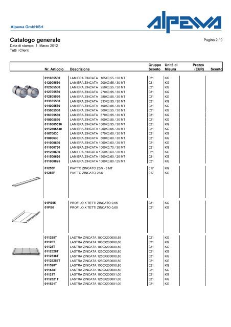 Catalogo generale Alpewa