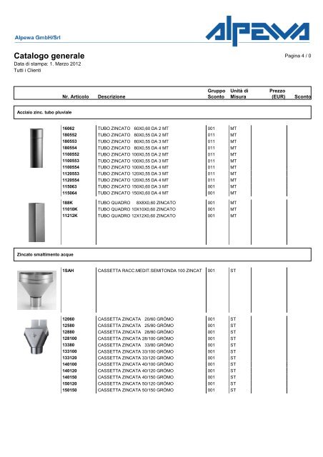 Catalogo generale Alpewa