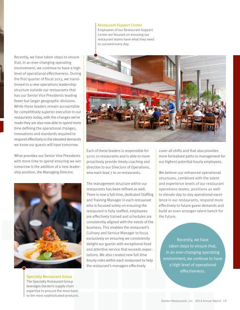 2013 Annual Report - Investor Relations - Darden Restaurants