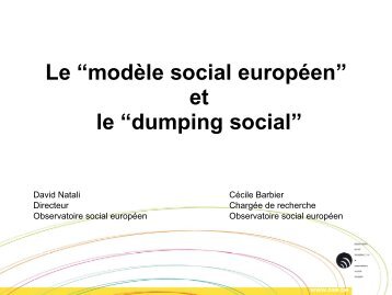 dumping social - Observatoire social europÃ©en