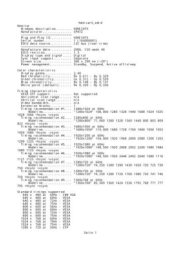 EDID of HDMICAT5 - Spatz