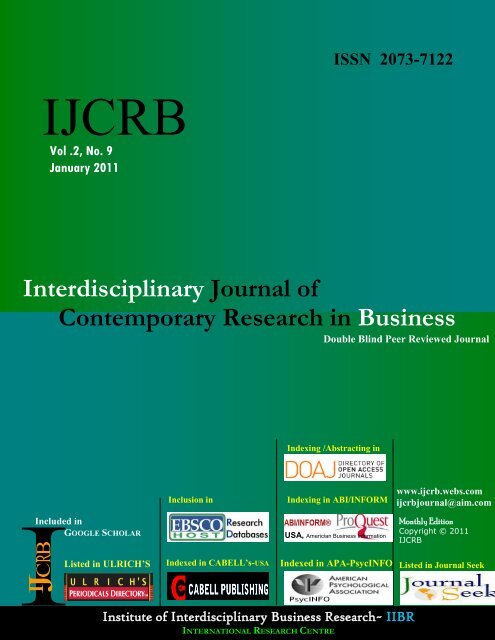 Interdisciplinary Journal of Contemporary Research in ... - Webs