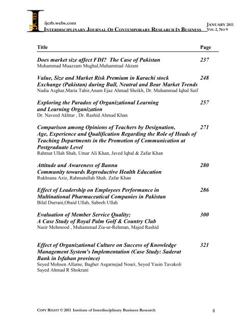 Interdisciplinary Journal of Contemporary Research in ... - Webs