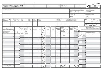 Formular Flugdurchführungsplan VFR - Flugplatz-Cottbus-Drewitz