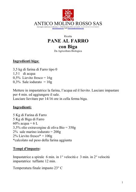 pane al Farro con biga.pdf - Siqurcatering.it