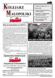 KOLEJARZ mAÅOPOLSKI - ZarzÄd Regionu MaÅopolska NSZZ ...