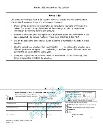 Form 1-ES - Wisconsin Department of Revenue