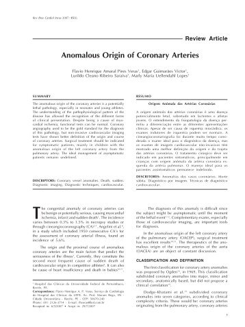 Anomalous Origin of Coronary Arteries