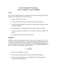 Excel Worksheet Functions: FACT, PERMUT, and COMBIN
