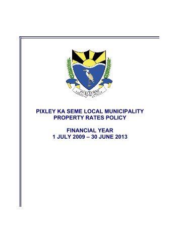 Property Rates policy - Pixley ka Seme