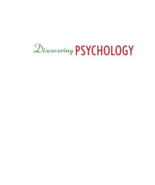 Hockenbury Discovering Psychology 5th txtbk