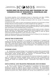 Guidelines for Education and Training in the Conservation - Icomos