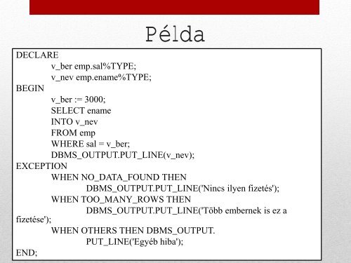 PL/SQL I.