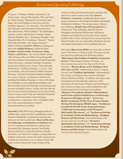 Fall 2012 WSE Newsletter - California Institute of Integral Studies