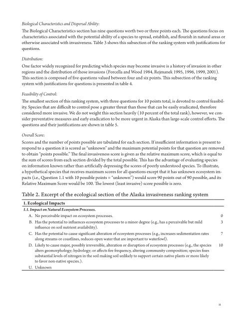 Invasiveness Ranking System for Non-Native Plants of Alaska