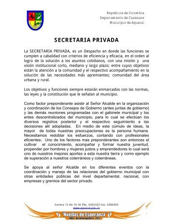 secretaria privada - Aguazul-casanare.gov.co