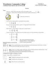 Placement Exam Arithmetic Skills Study Guide - Westchester ...