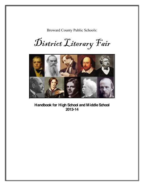 Literary Fair - Coral Springs High School - Broward County Public ...