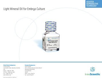 Light Mineral Oil for Embryo Culture - Irvine Scientific
