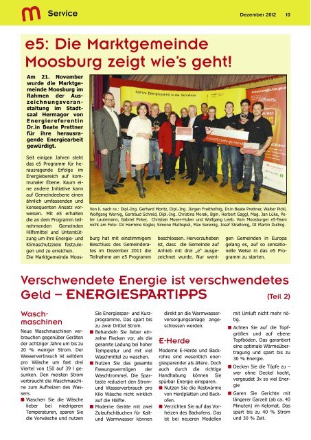 Ausgabe Nummer 218, Dezember 2012 - Marktgemeinde Moosburg