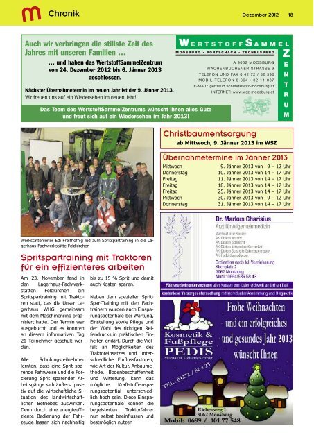 Ausgabe Nummer 218, Dezember 2012 - Marktgemeinde Moosburg