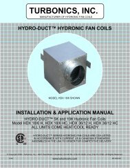 HYDRO-DUCTâ„¢ SERIES HYDRONIC FAN COILS - Turbonics