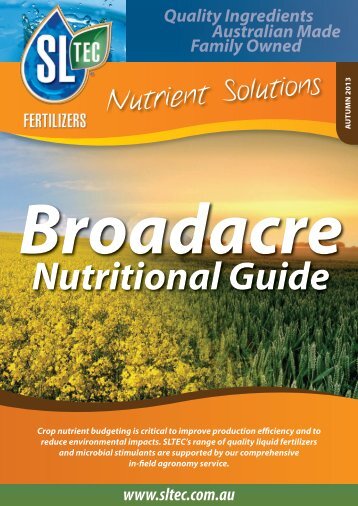 Broadacre Nutritional Guide - Sustainable Liquid Technology