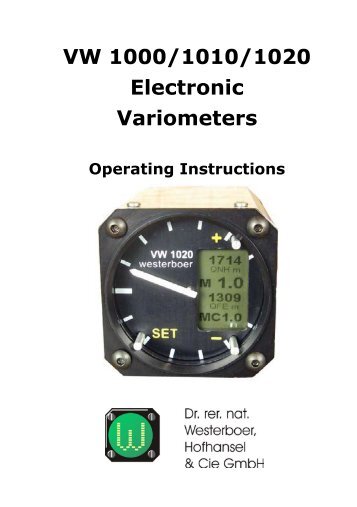 VW 1000/1010/1020 Electronic Variometers - Dr. Westerboer GmbH