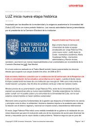 LUZ inicia nueva etapa histÃ³rica - Noticias - Universia Venezuela