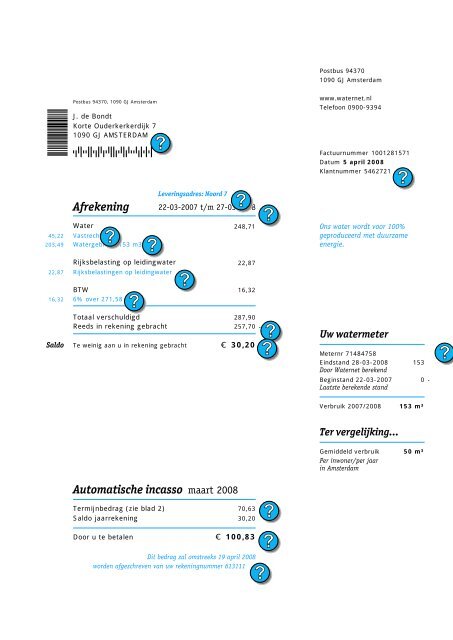 voorbeeld eindafrekening - Waternet