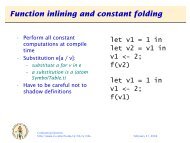 Function inlining and constant folding
