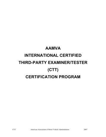 Certified Third-Party Examiner/Tester Overview - American ...