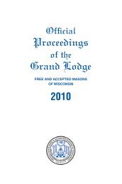 Proceedings Grand Lodge - Freemasons of Wisconsin