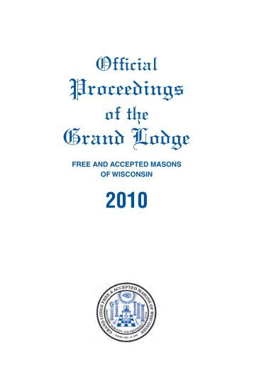 Proceedings Grand Lodge - Freemasons of Wisconsin