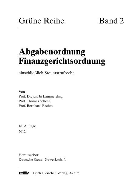 Abgabenordnung Finanzgerichtsordnung